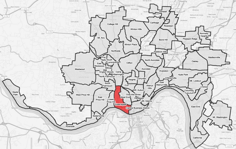 Queensgate-Cincinnati-map