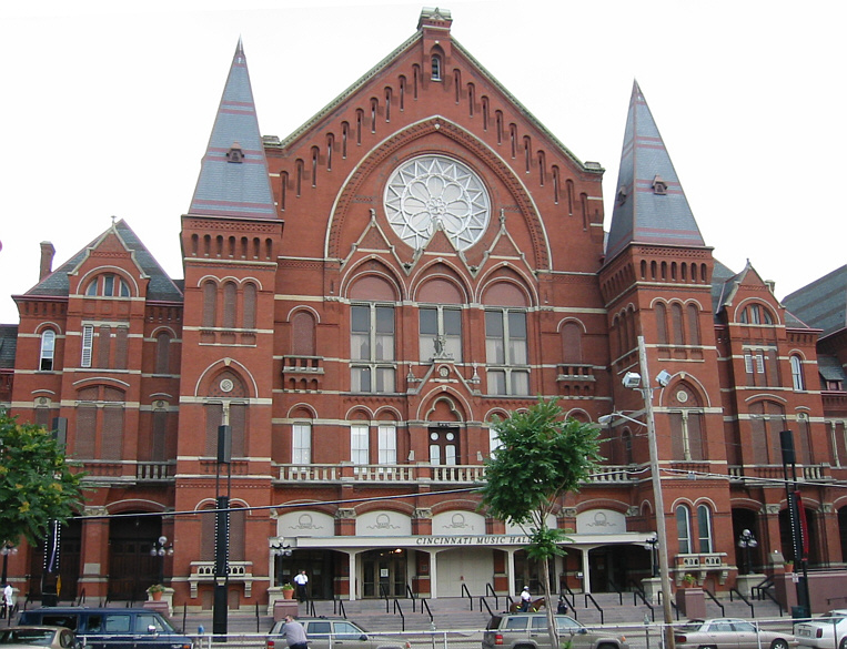 Attribution: http://en.wikipedia.org/wiki/Samuel_Hannaford#mediaviewer/File:Cincinnati_Music_Hall_2002a.jpg