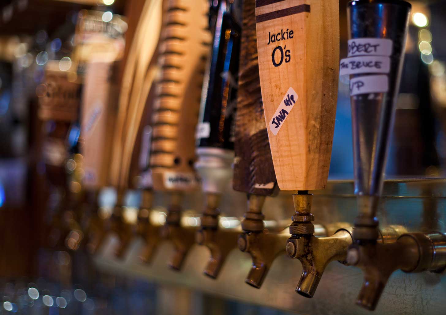 Taps at Jackie Os Brewery - Best Breweries in Ohio